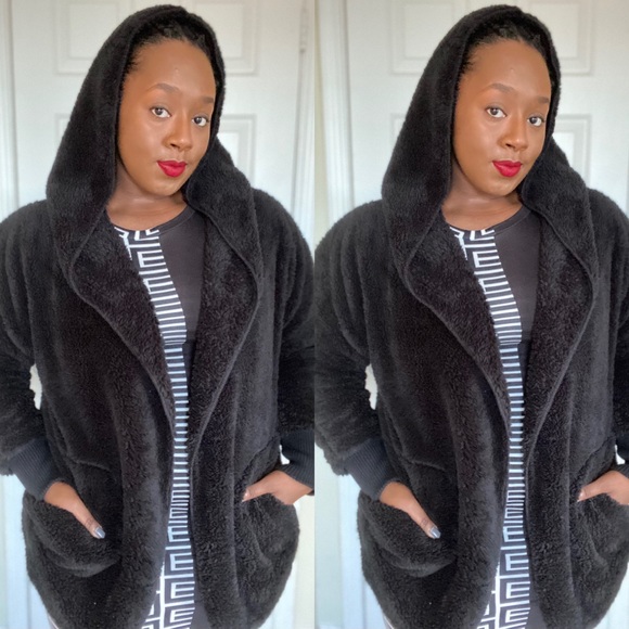 Jackets & Blazers - Plush Hooded Jacket